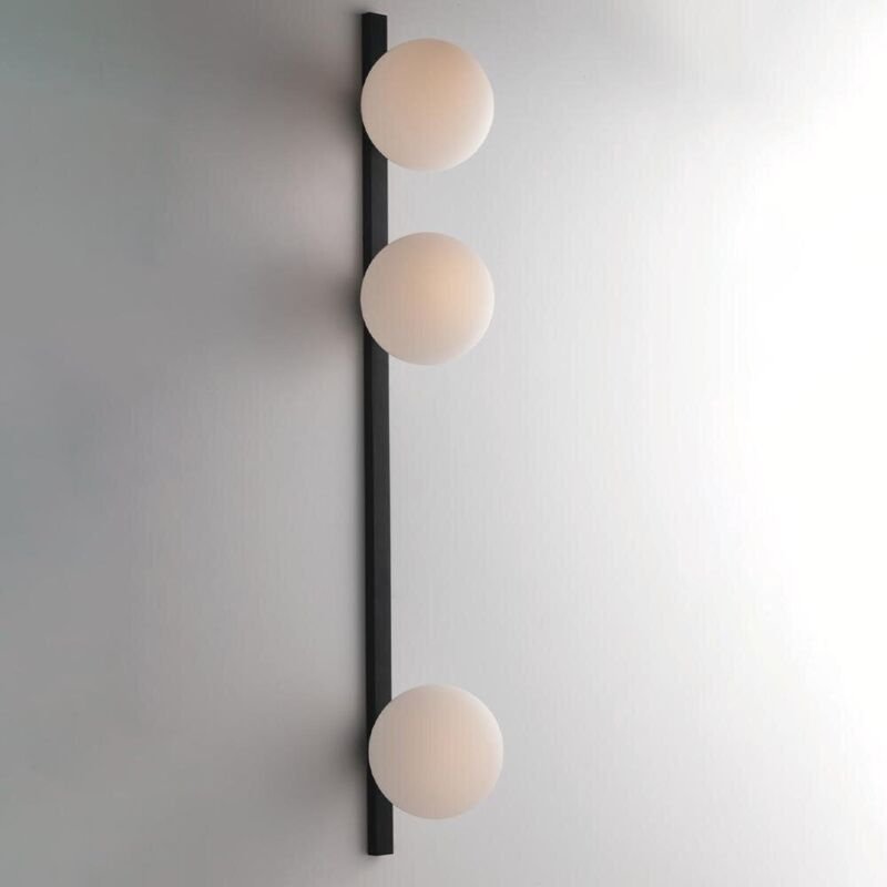 Fan Europe Enoire - Triple Globe Wandleuchte, Schwarz, Opal, E14