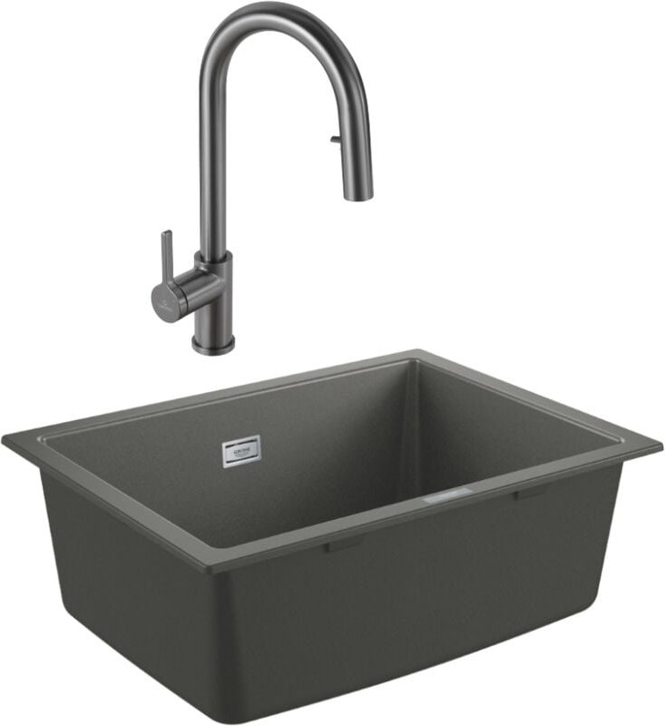 Grohe K700U Verbundspüle + Ceramia Timeless Einhebelmischer (G31655TML2BGM-SET)