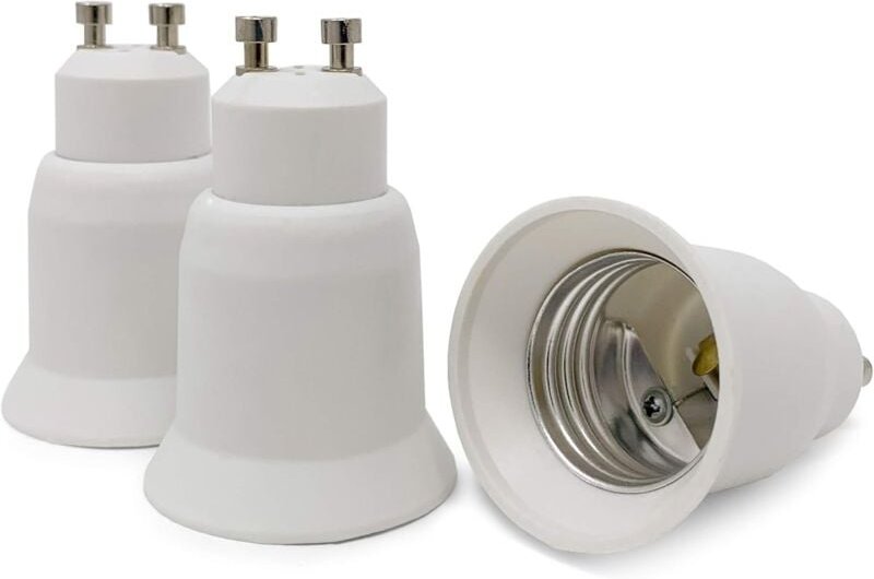 Thumbnail - Beijiyi - Lampensockel-Adapter, 3er-Pack – Weiß – GU10-Sockel auf E27-Sockel-Adapter für energieeffiziente Halogen-LED-G...