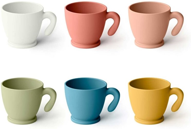 Set aus 6 bunten Kaffeetassen