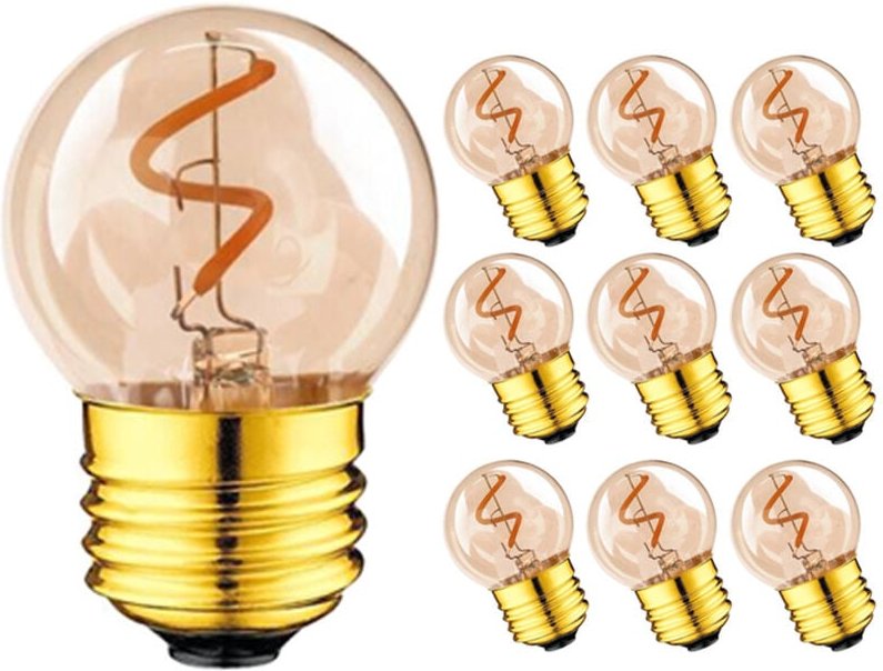 Ulisem - 10 Stück dimmende LED-Birnen im Retro-Industriestil G40 weiches Licht 220 v Seidenlicht flexibles Licht 2200 k ...