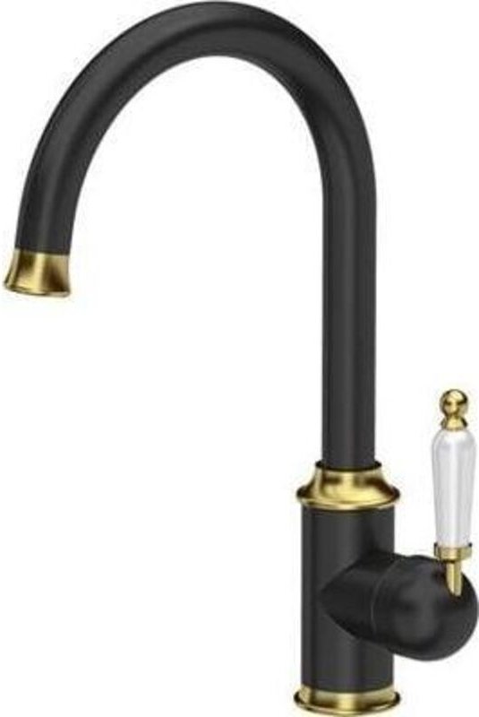 Quadron Rachel Küchenarmatur schwarz matt und gold