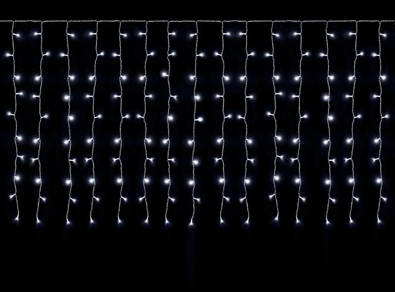 LED Lichterkette Eisregenvorhang Außen 8 Beleuchtungsmodi, Memory-Funktion, 6m 300 LED Lichterkette Kaltweiß