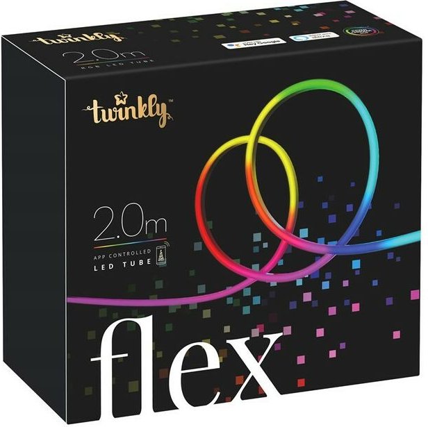 Flex – App-gesteuerter Flexibler Lichtschlauch mit rgb (16 Millionen Farben) LEDs. 2 Meter. Weißer Kabel. Innen Smart Ho...