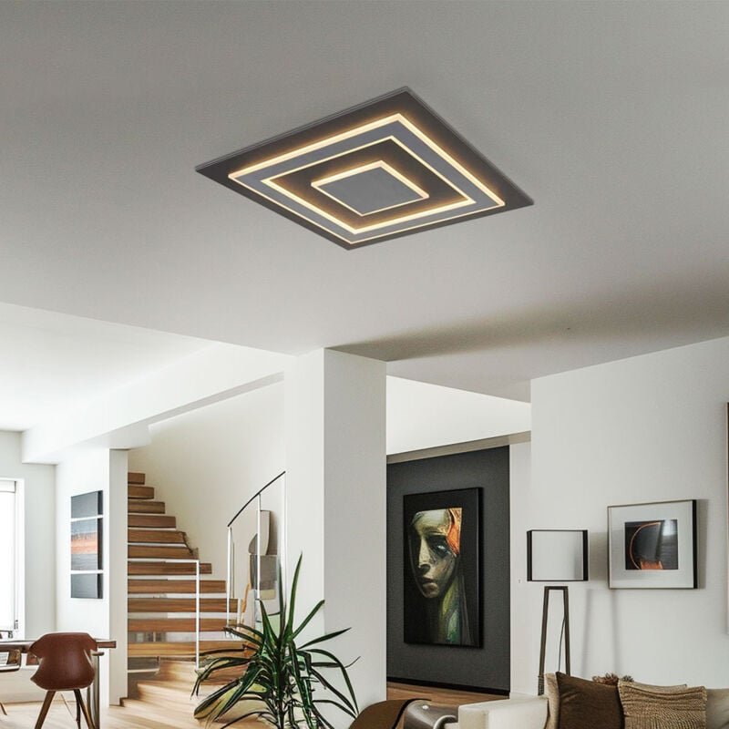 Globo Lighting - led Deckenlampe Wohnzimmerlampe Deckenleuchte Panel Aufbau, mdf Kunststoff Metall, 50W 1900lm warmweiß,...