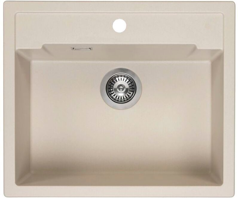 Einbauspüle mit Frontblende Amsterdam 54 - robustes Spülbecken aus Granit, caffe silvery - Reginox