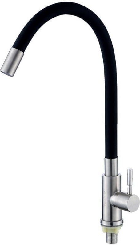 BEBUSINGOTO Flexibler Küchenhahn, hoher Schwenkauslauf, freier flexibler Spültisch-Mischbatterie aus Edelstahl und Schwa...