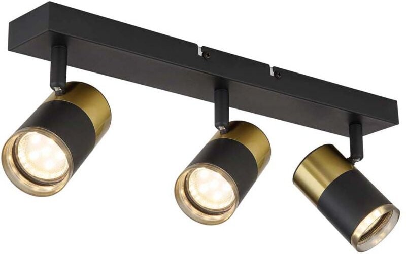 Deckenlampe Deckenleuchte Schwarz-Kupfer Alu Strahler verstellbar 3-Flammig