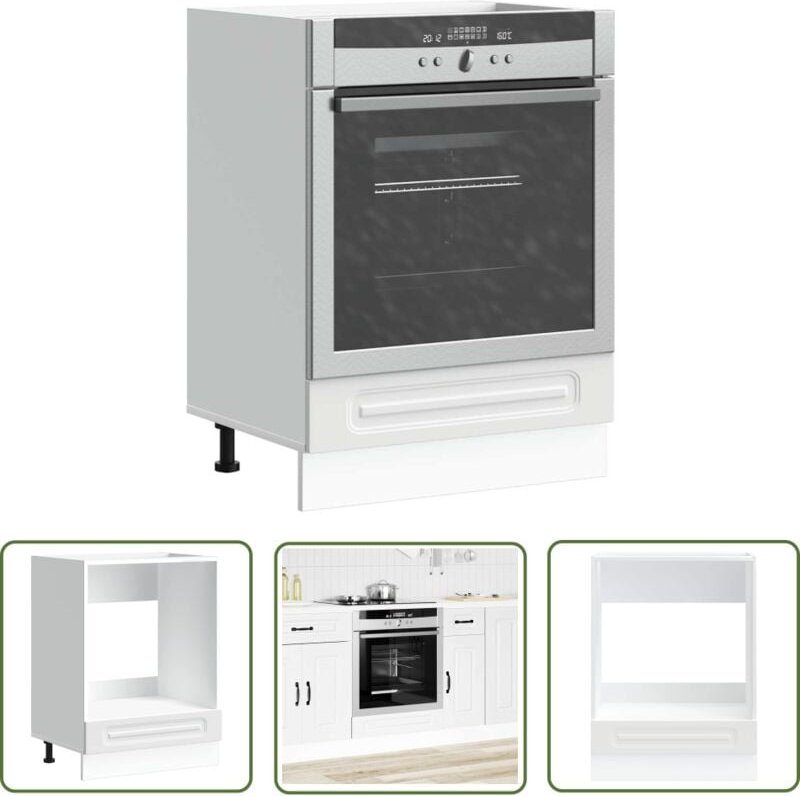 The Living Store - vidaXL Herdumbauschrank Kalmar Weiß Holzwerkstoff