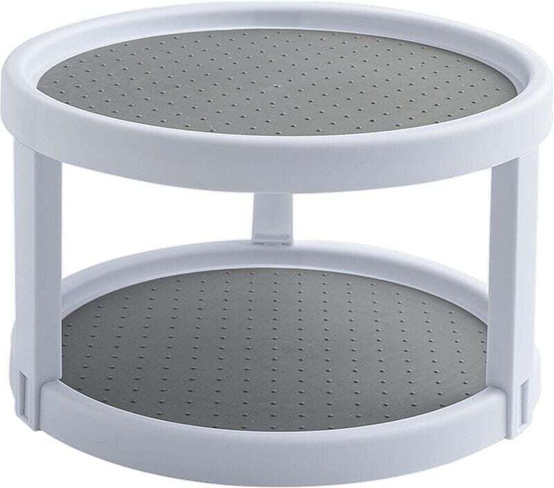 Drehteller-Gewürzregal, drehbarer Gewürzhalter aus Kunststoff, Aufbewahrungsregal für Küche, Kühlschrank