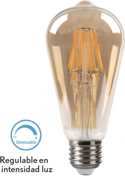 Fabrilamp - Glühbirne Pebetero 14x6,5d 8w Dimmbar 700lm E27 Amber 2700k