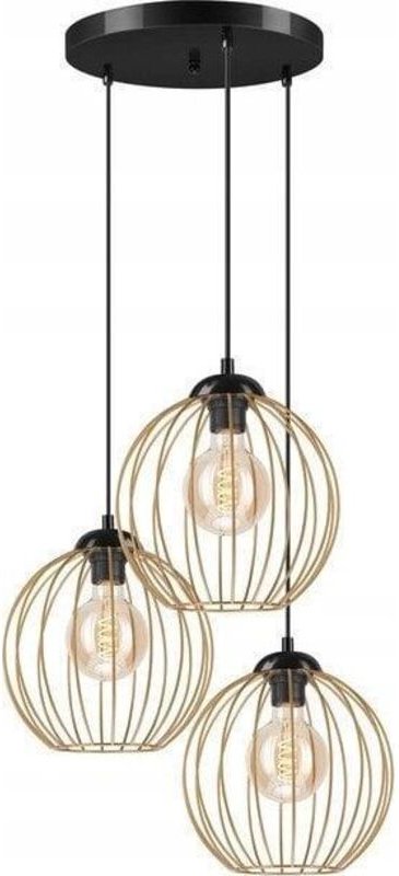 Lamkur Zoya 45443 Pendelleuchte Schwarz und Gold 55 cm