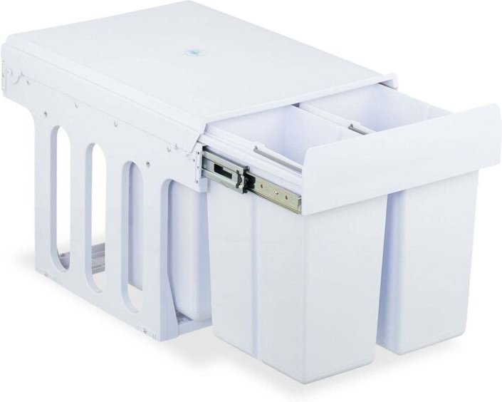 Ausziehbarer Abfalleimer mit Deckel - Weiß, platzsparendes Design