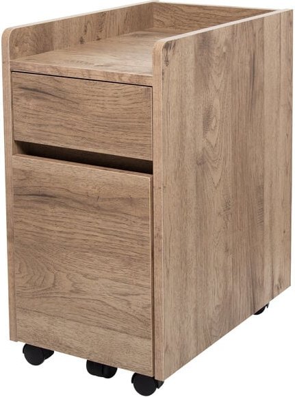 Bürocontainer, Mobiler Aufbewahrungsschrank, mit Rollen, 2 Schubladen und 1 Regal, Dokumente & Akten, Einfache Montage, ...