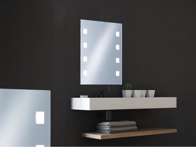 Fischer&honsel - Dimmbare led Badezimmer Wandleuchte spiegel mit Beleuchtung, 70 x 56 cm