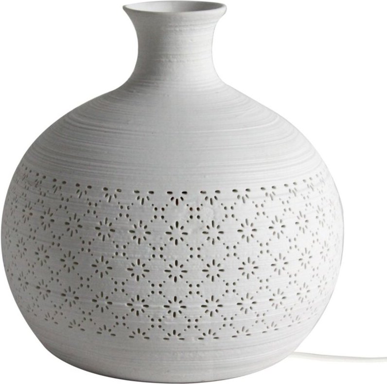 Weiße böhmische Porzellanlampe 19,5 cm x 19,5 cm x 19,5 cm