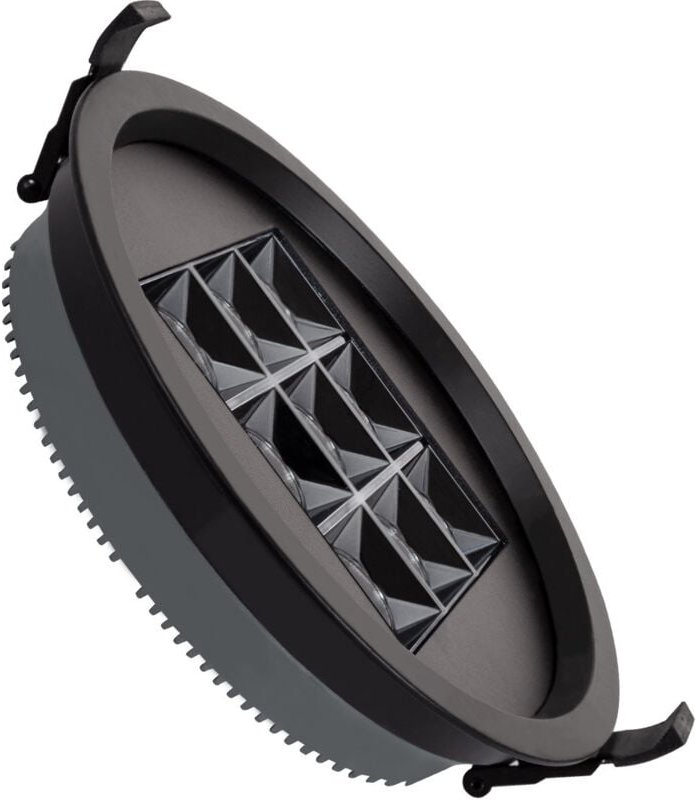 LED Downlight Einbaustrahler 30W Rund AERO UGR13 Ausschnitt Ø 205 mm Schwarz 6000K Kaltweiß