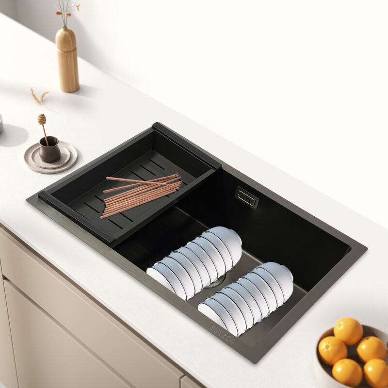 Große Kapazität Einschalen-Küchenspüle Edelstahl-Küchenspüle mit Abtropffläche