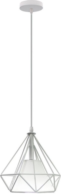 Pendelleuchte Industrial Käfig - Weiß 20CM Lampenschirm aus Eisen E27 Fassung Vintage Hängeleuchte für Wohnzimmer Esszim...