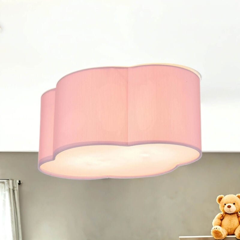 Wolkenlampe Rosa B: 41 cm Stoff 3x E27 Deckenleuchte Kinderzimmer