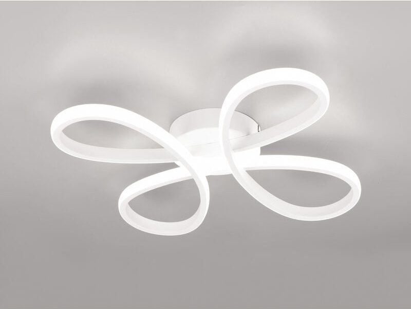 Dimmbare led Deckenleuchte fly geschwungen Weiß, Breite 40cm