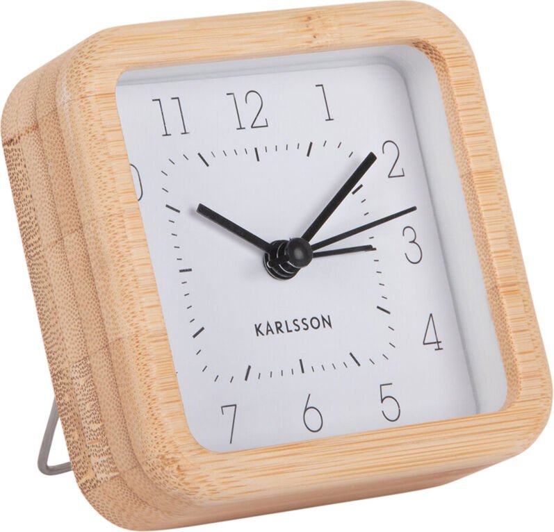 Wecker mit Bambusgehäuse neat, 9 x 9 cm