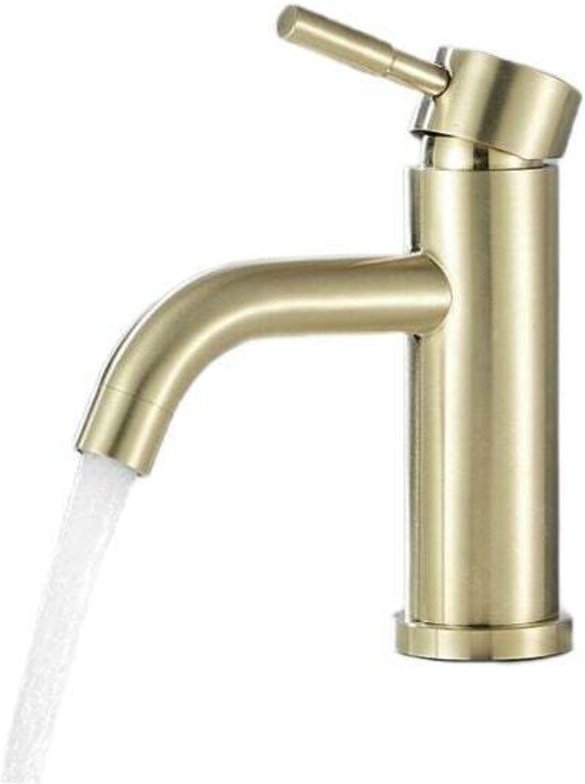 Einhebel-Waschtischmischer, Warm- und Kaltwasser-Waschtischarmatur, gebürstetes Gold, Waschtischmischer-A1 - Sollbry