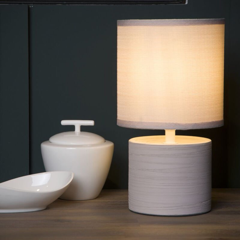 Greasby - Tischlampe - ø 14 cm - 1xE14 - Beige - Lucide