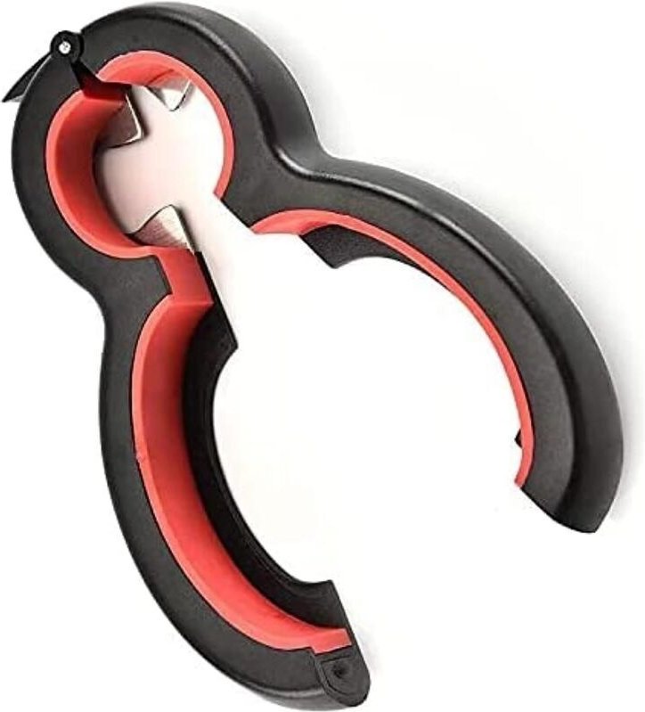 6-in-1 Dosenöffner – Flaschen- und Glasöffner mit verstellbarem Silikongriff