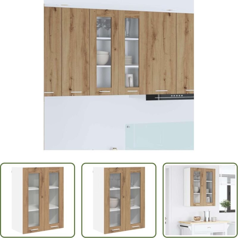 vidaXL Hängeschrank - Hängeschrank Riga Artisan-Eiche 60 x 31 x 80 cm Holzwerkstoff