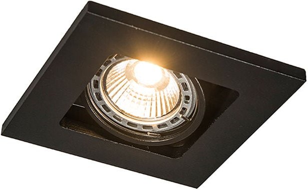 Set aus 10 quadratischen Einbaustrahlern schwarz - Qure