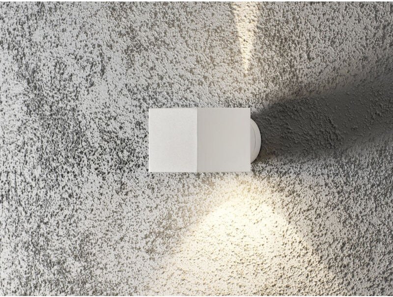 Konstsmide - Außenwandleuchte modena eckiger Wandspot Up-Down, Höhe 9cm, Weiß