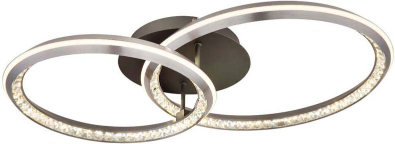 Globo - Deckenleuchte Wohnzimmerlampe led K9-Kristalle Dimmbar Fernbedienung l 75 cm