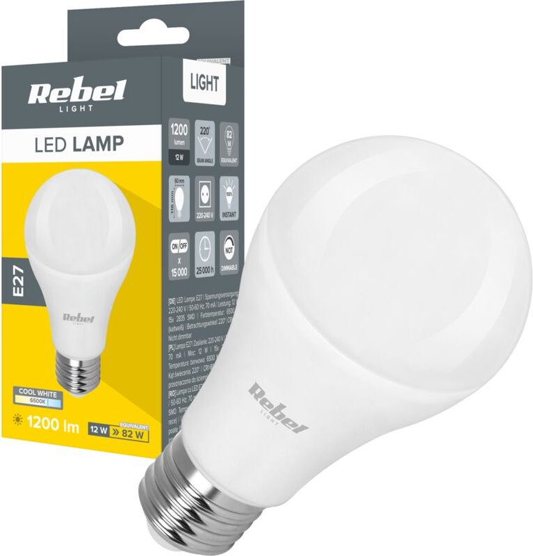 LED-Lampe A60 12W E27 6500K 230V Rebel