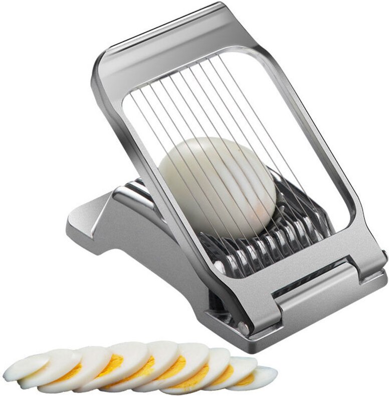 BEBUSINGOTO Professioneller Eierschneider aus robustem Aluminium, geeignet für hartgekochte Eier. Spülmaschinenfest. Mit...