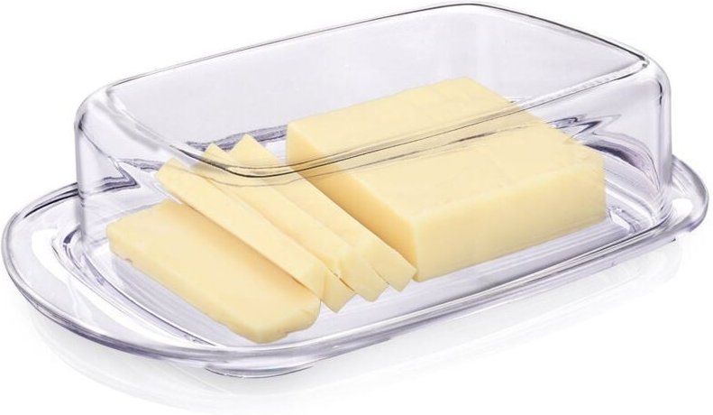Butterdose aus transparentem Kunststoff