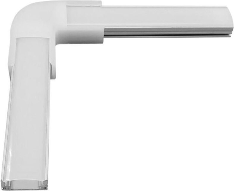 Efectoled - L-Verbindung für Aluminium-Aufbauprofile für Doppelte LED-Streifen von bis zu 20 mm Opal