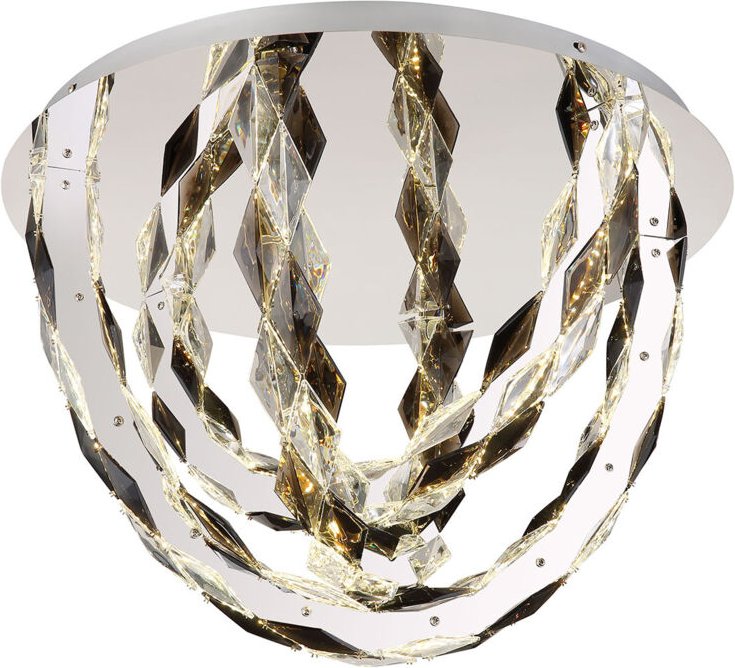 Globo - Deckenleuchte Deckenlampe Kristallleuchte rauch Wohnzimmerlampe chrom d 60 cm