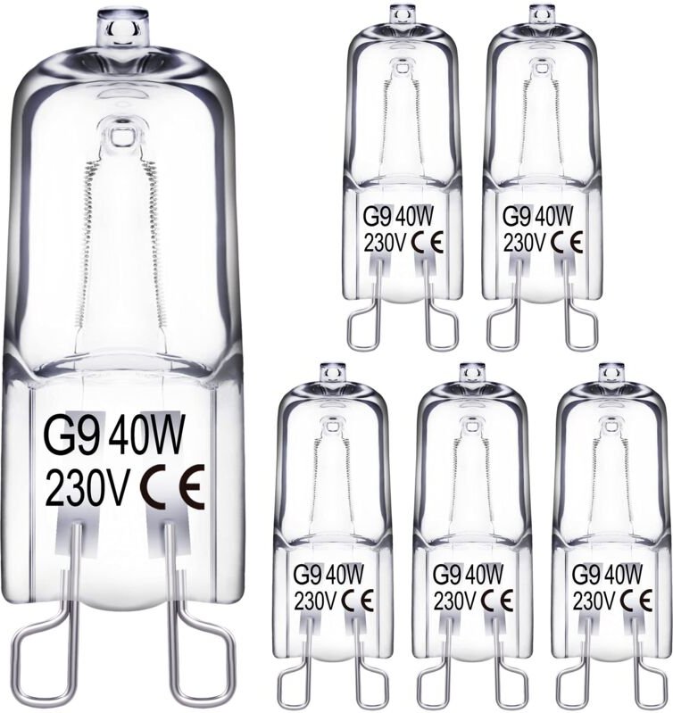 G9-Halogenlampe, Halogenlampen, 40 W, 230 V, 360-Grad-Abstrahlwinkel, G9-Kapsellampen für Kronleuchter, Wand, Nachttisch...