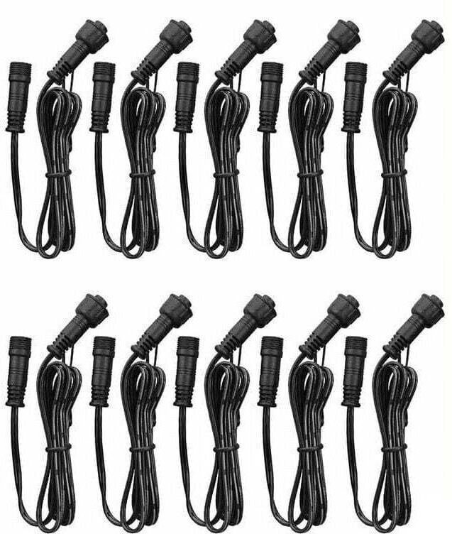 Verlängerungskabel, 10er-Pack, für LED-Einbaustrahler, IP67 wasserdicht, 1 m / 3,3 Fuß, 2-polig, mit Stecker und Buchse