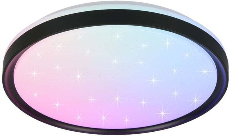RGB LED Deckenleuchte Wohnzimmerlampe schwarz Dimmbar Starlight Nachtlicht D39cm