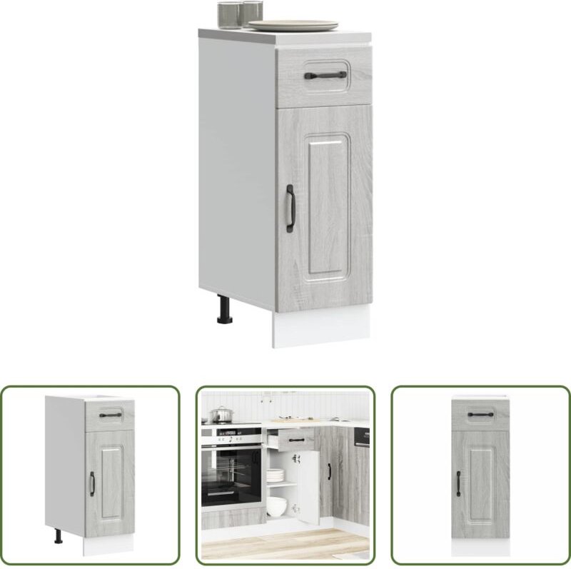 vidaXL Stauraum - Küchenunterschrank Kalmar Grau Sonoma Holzwerkstoff