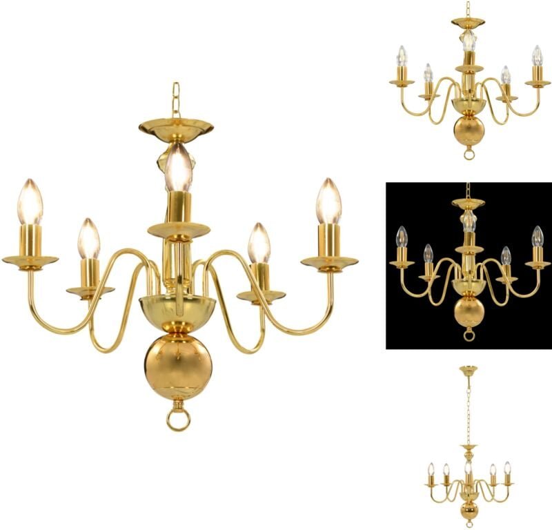 Vidaxl - Kronleuchter - Living Kronleuchter Golden 5 x E14-Glühbirnen - Gold