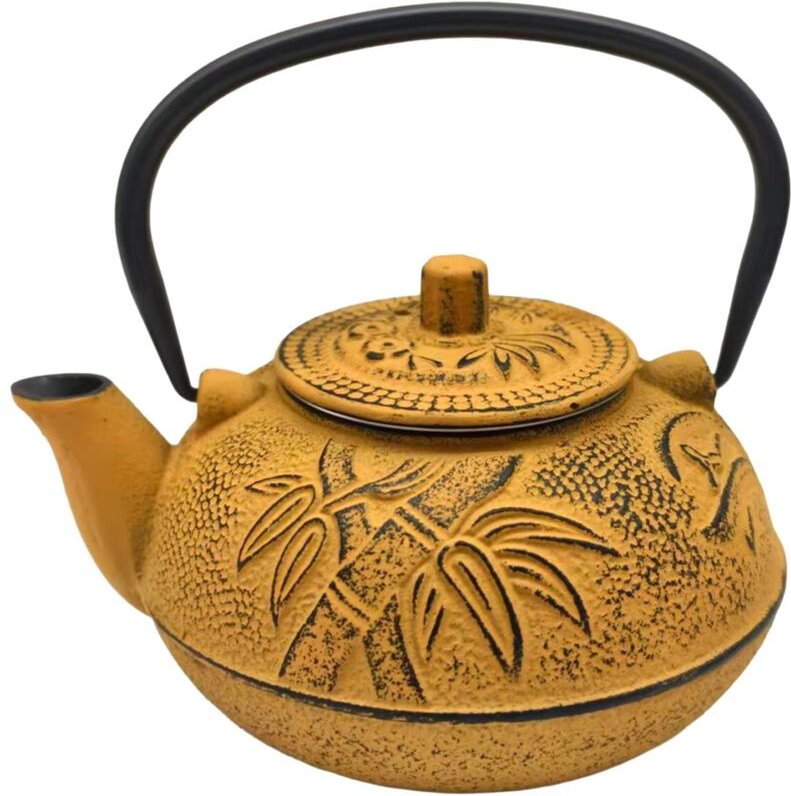 Gusseiserne Teekanne 0,6 l mit Naturmuster - NEU