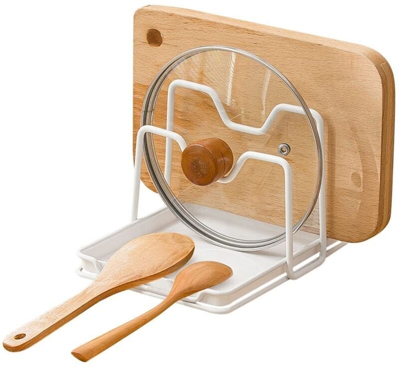 Doppelstöckiges Aufbewahrungsregal für Deckel, multifunktional und mit einer Fettauffangschale ausgestattet, ideal für S...