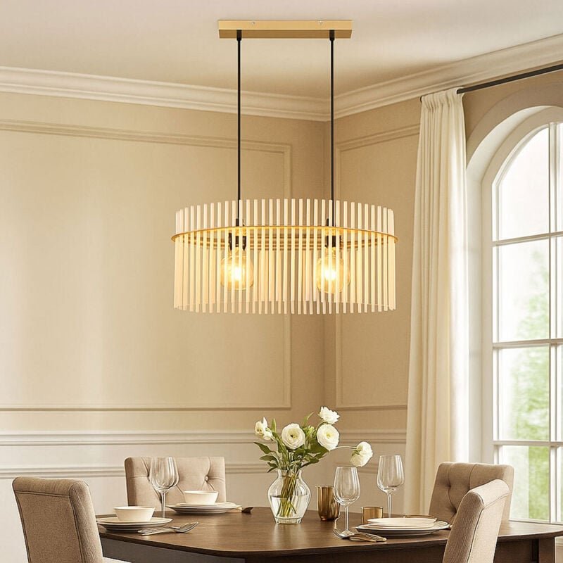 Hängeleuchte Pendellampe Wohnzimmerlampe Glasstäbe opal 2 flammig Esszimmerleuchte, Metall, 2x led 7W 806Lm warmweiß, Lx...