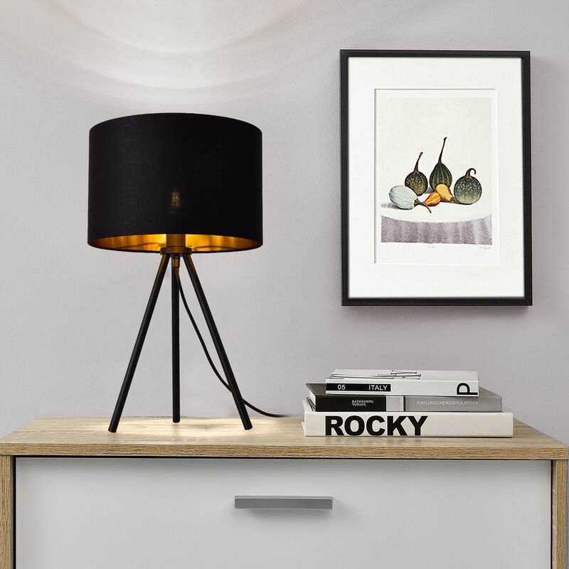 Tischleuchte Metz E14 Max. 40W mit Metallfüßen Schwarz Lux.pro