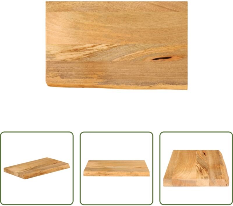 vidaXL Mango - Tischplatte mit Baumkante 50x20x2,5 cm Massivholz Mango