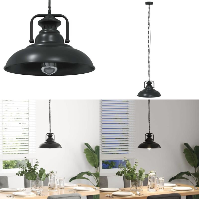 Pendelleuchte E27 Schwarz ø 31 cm Eisen - Vidaxl