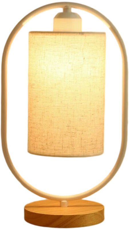 Vtizikl Lampe de table de chevet LED, lampe de chambre avec abat-jour en tissu moderne, lampe de table au design élégant...